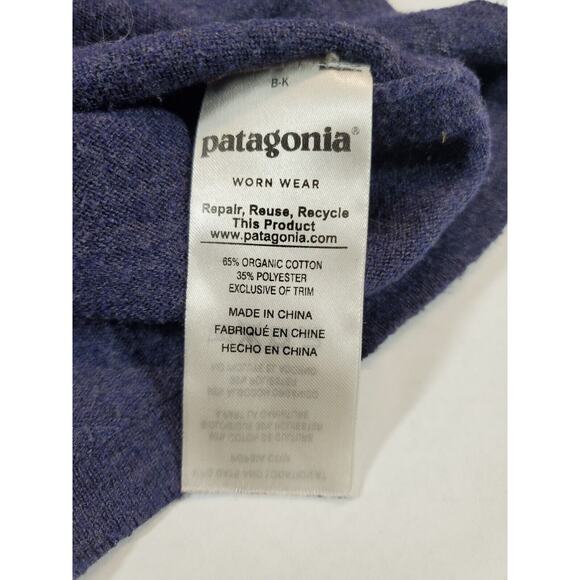 Patagonia Womens Small Blue Pullover Sweater ORGANIC Cotton Blend Round Neck - Picture 9 of 10